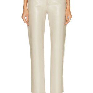 Agolde Recyled Leather 90's Pinch Waist Jeans in Toast